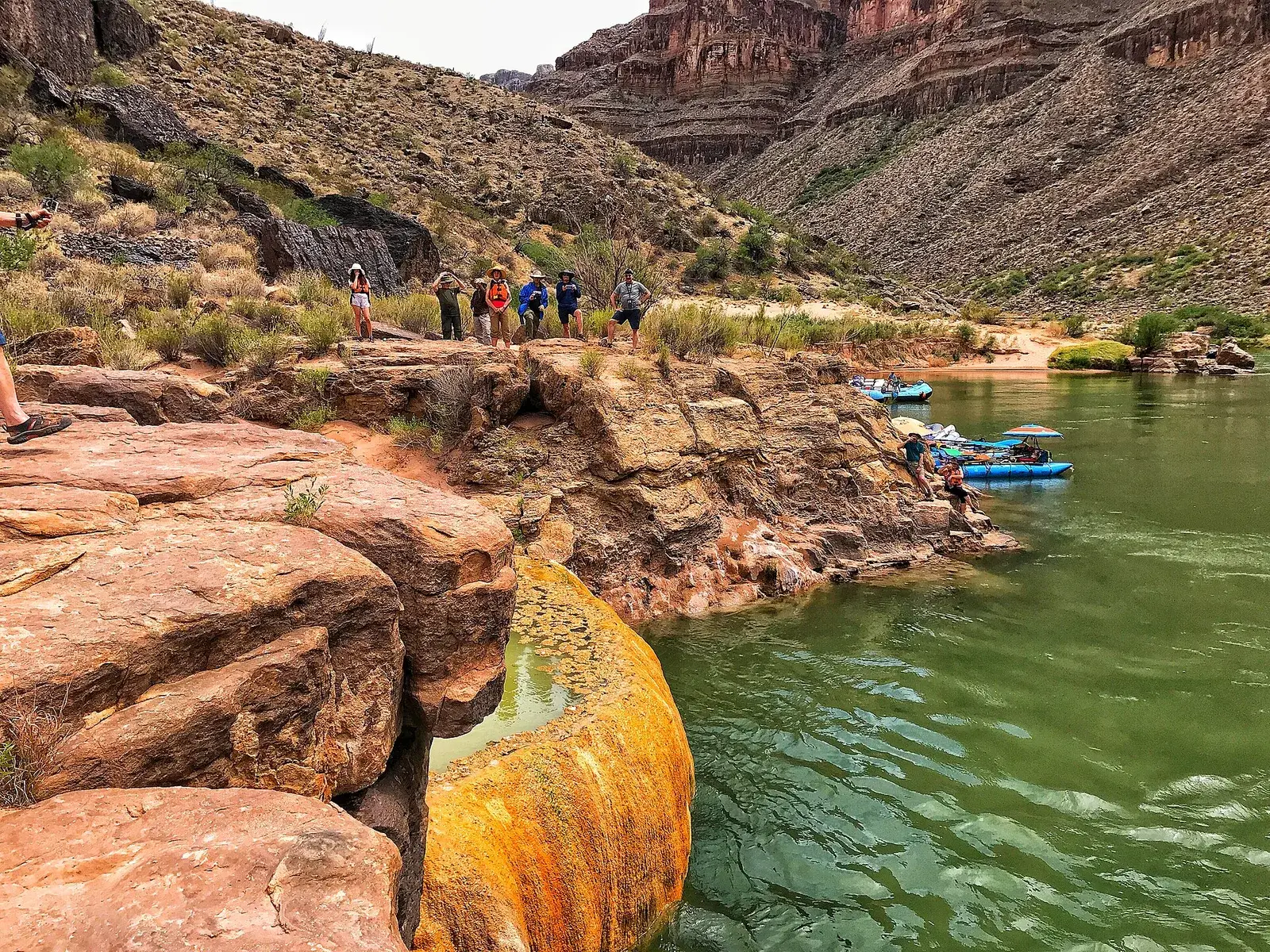 Pumpkin Spring, a travertine-rimmed hot spring on the Colorado River in the Grand Canyon
