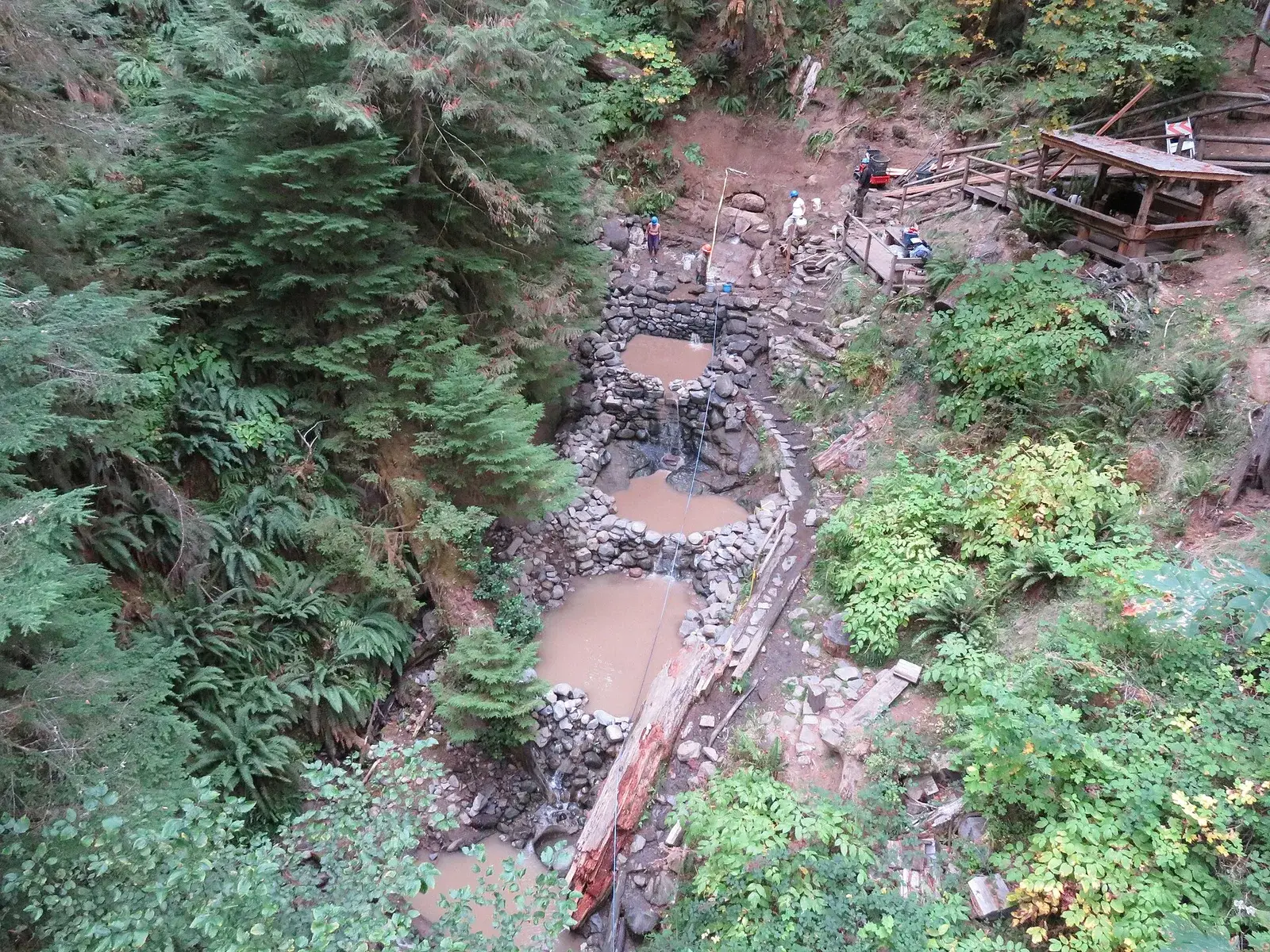 Tiered soaking pools at Terwilliger (Cougar) Hot Springs, Oregon