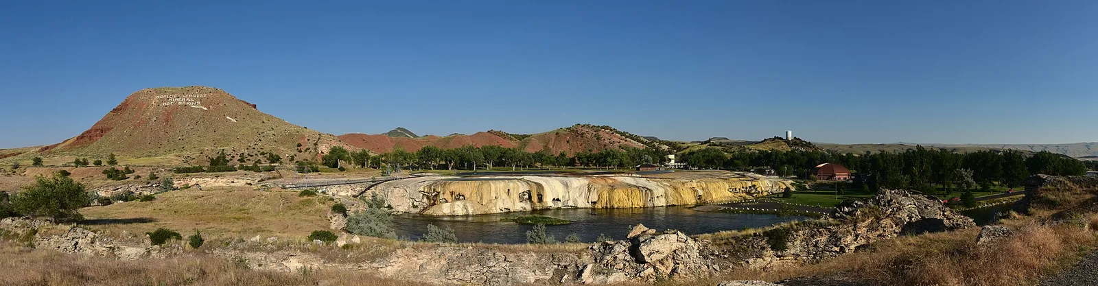 Mineral terraces at Hot Springs State Park in Thermopolis, Wyoming